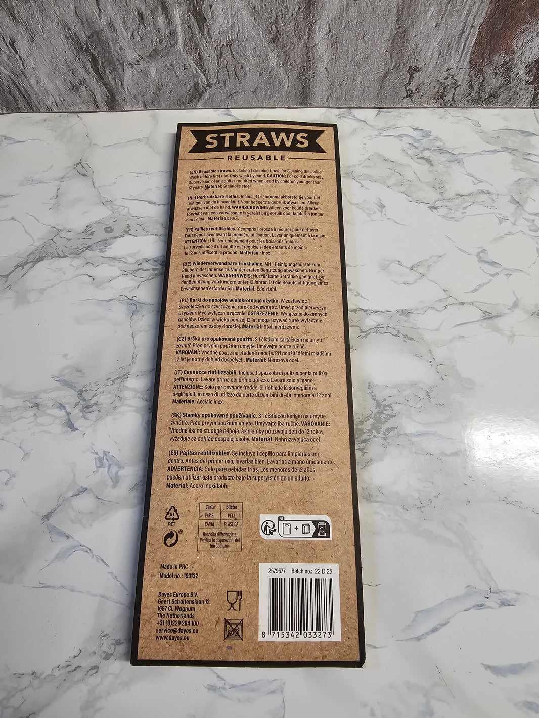 4 pailles réutilisables dorées