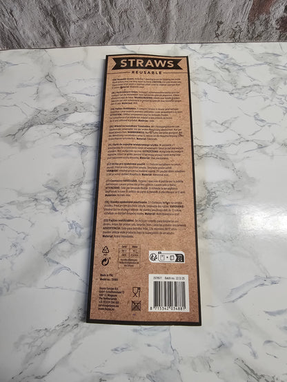 4 pailles réutilisables argentés