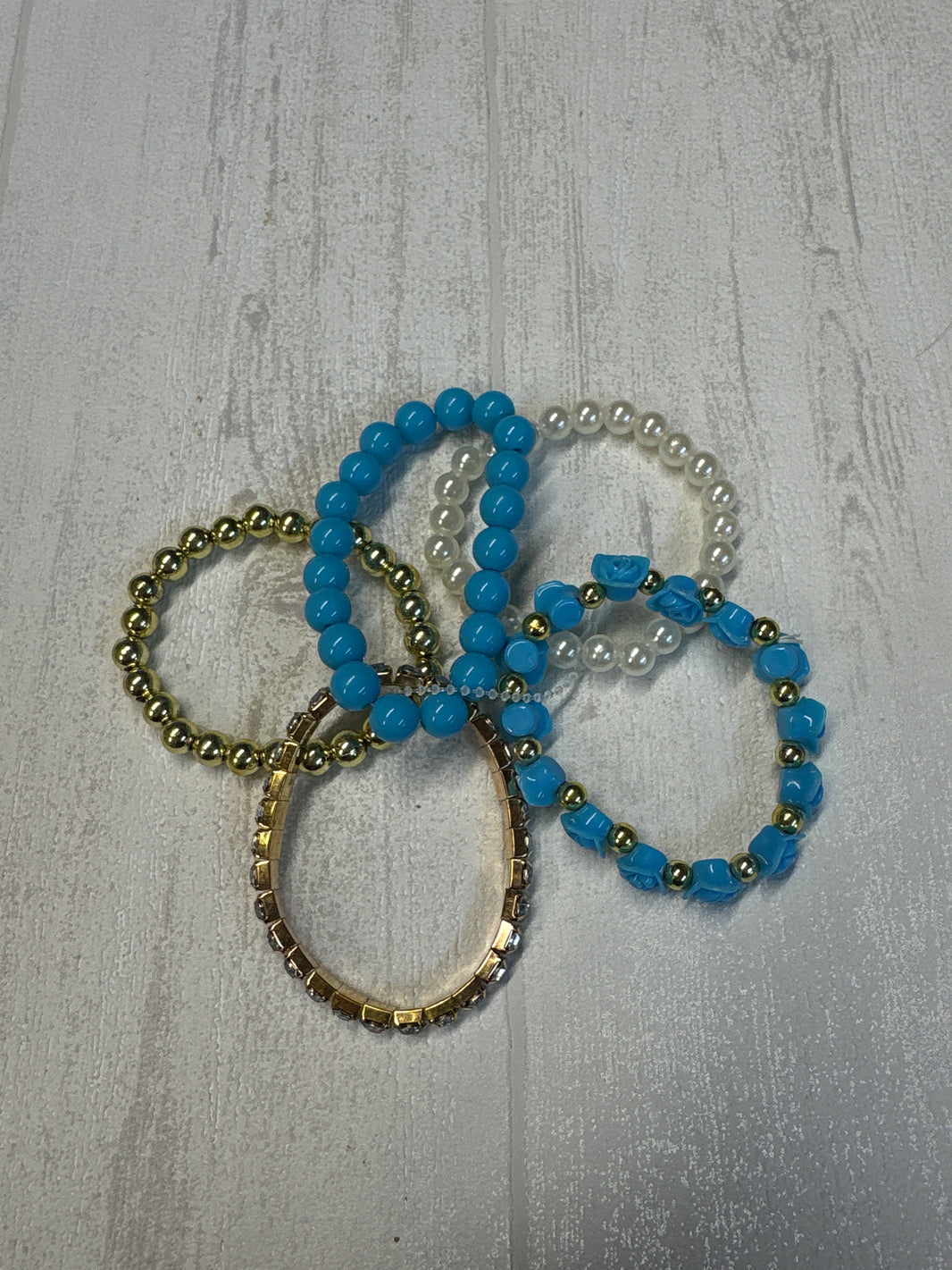 Lot de 5 bracelets / bleu