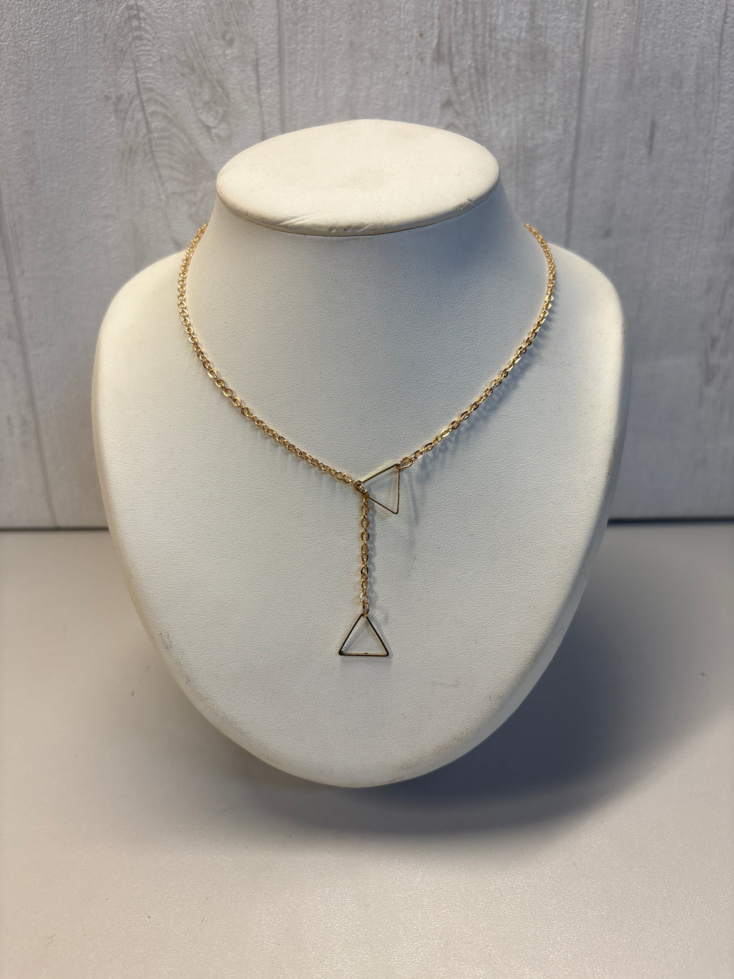 Collier tombant / rectangle doré