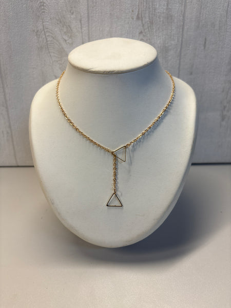 Collier tombant / rectangle doré