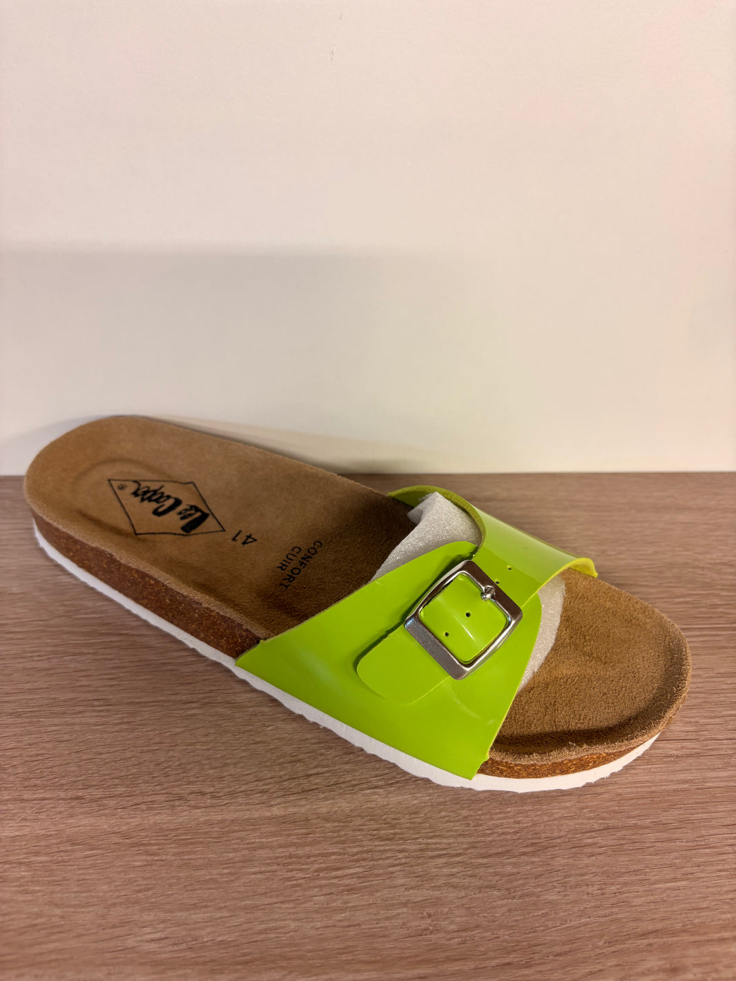Paire de mules en cuir - vert