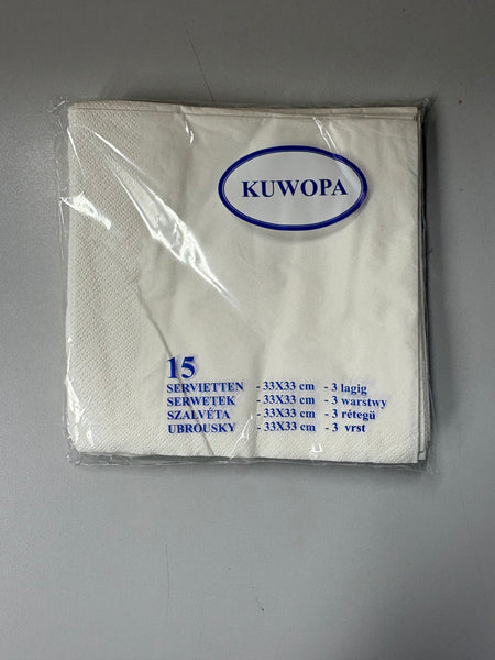 15 serviettes en papier blanche