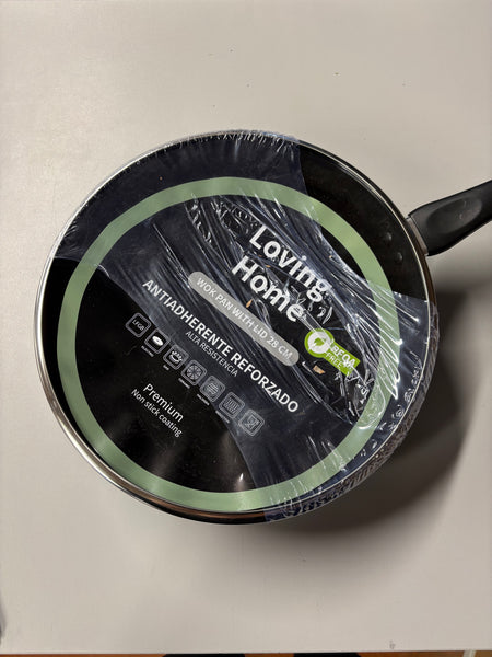 Wok 28 cm anti-adhésif avec couvercle