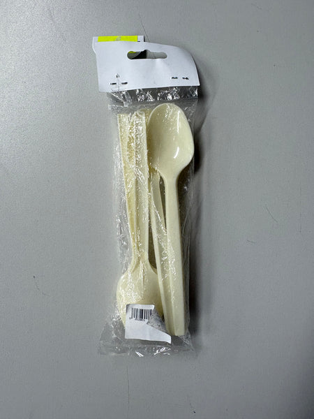 6 Cuillères en plastique jaune